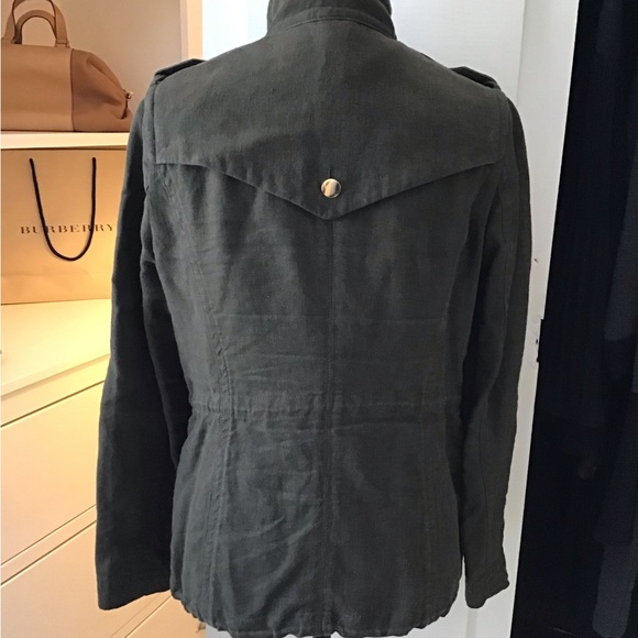 Tory Burch Green Utility Jacket with Hidden Zipper - Picture 5 of 12